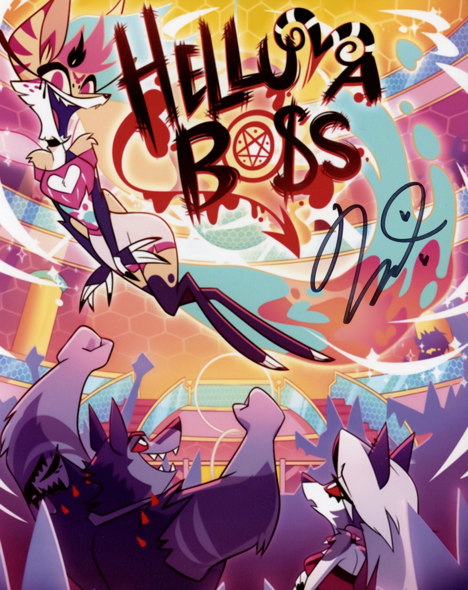 ヘルヴァボス　vivziepop サイン入り　ポスター　ブリッツ　ルーナ Vivienne Medrano Helluva Boss 8x10 Signed Photo JSA Certified Autograp
