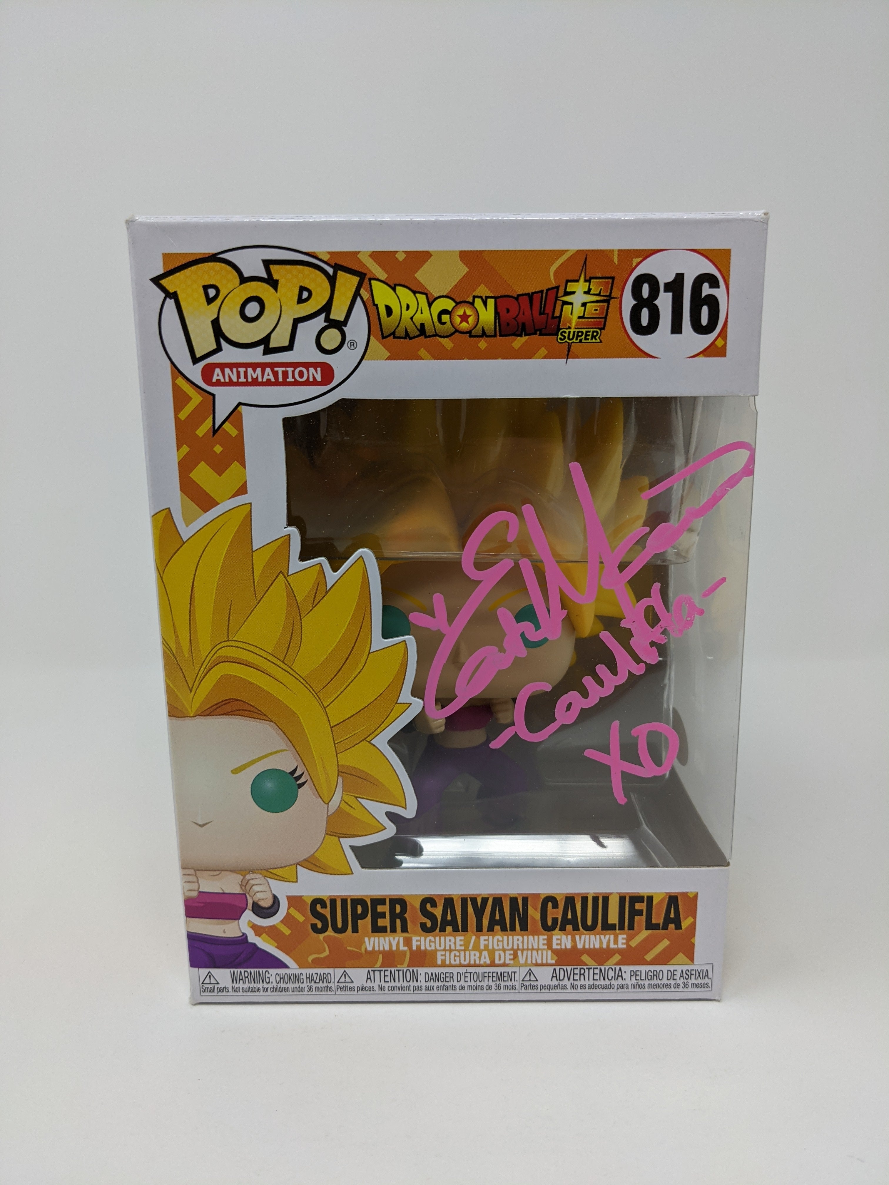 Elizabeth Maxwell Dragon Ball Super Saiyan Caulifla #816 Signed Funko Pop JSA Certified Autograph