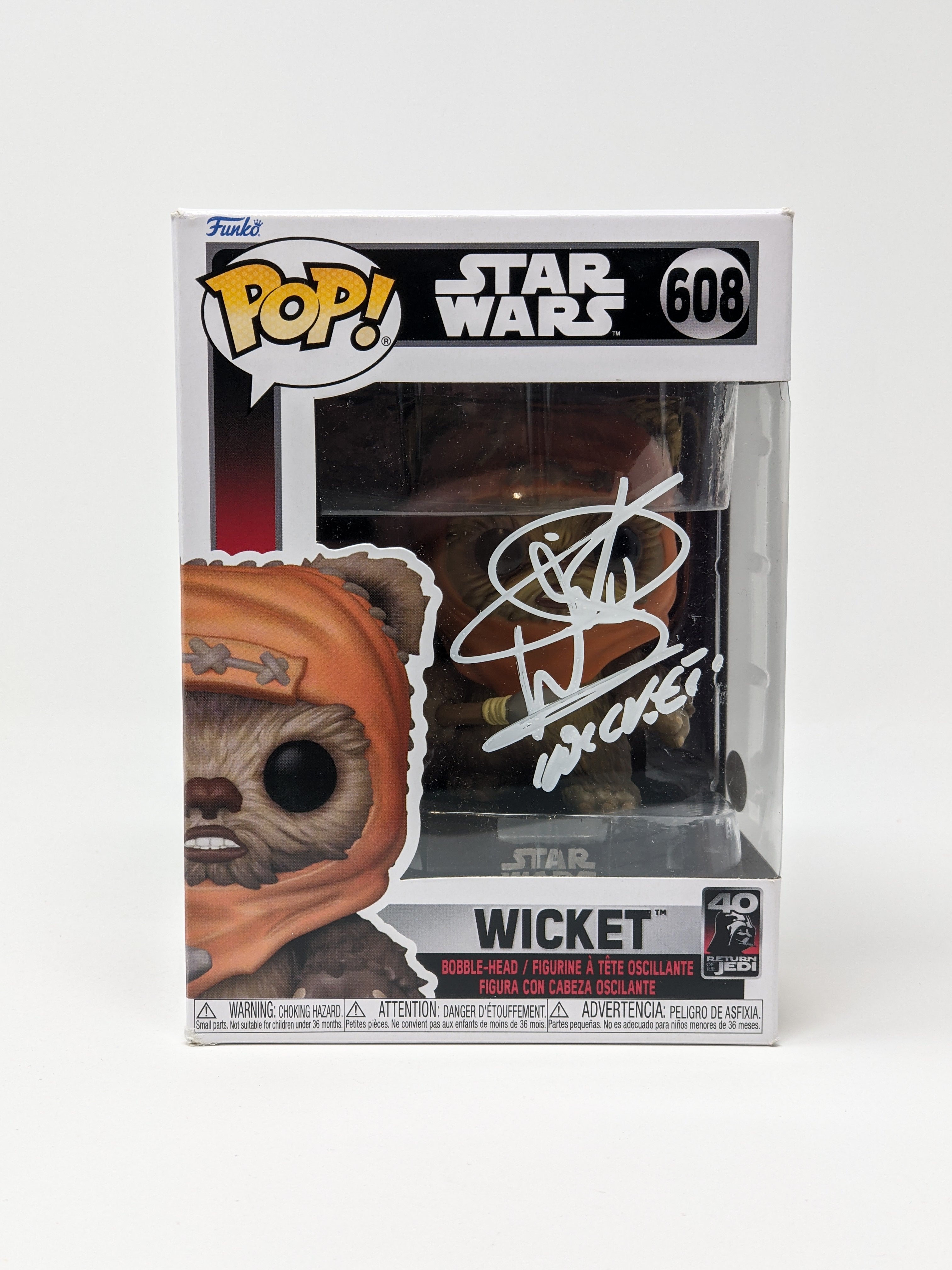 Warwick Davis Wicket Star Wars #608 Signed Funko Pop JSA Certified Autograph