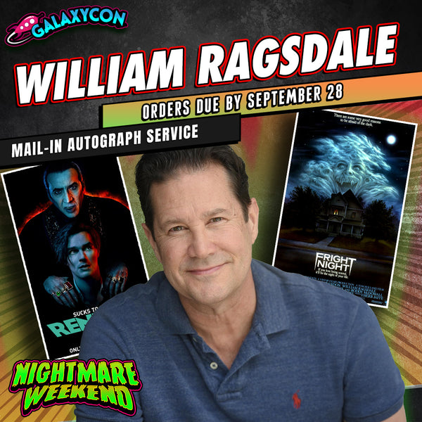 William Ragsdale Mail-In Autograph Service: Orders Due September 28th GalaxyCon