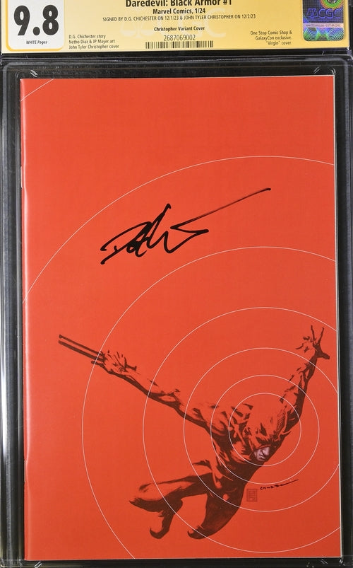 Daredevil: Black Armor #1 Marvel Comics Galxycon Exclusive Christopher Variant CGC Signature Series 9.8 Signed Chichester, Christopher