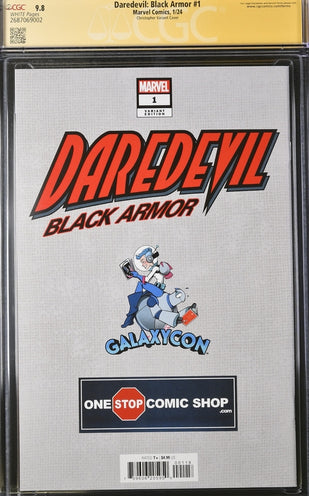 Daredevil: Black Armor #1 Marvel Comics Galxycon Exclusive Christopher Variant CGC Signature Series 9.8 Signed Chichester, Christopher