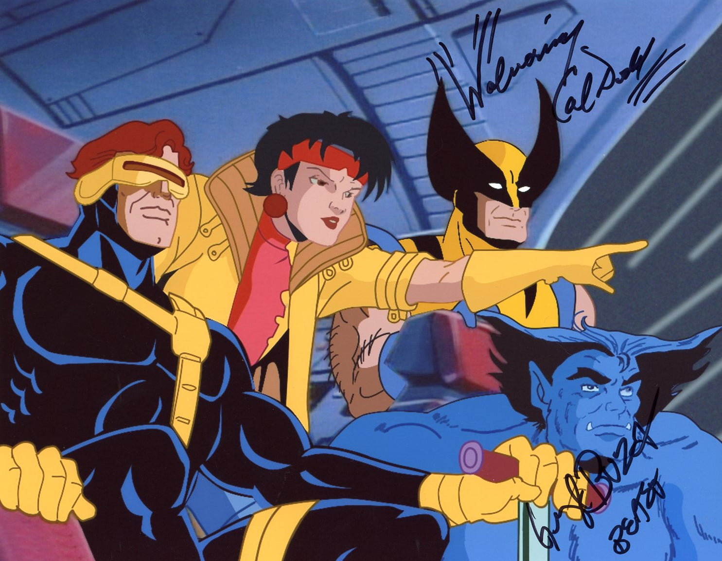 X-Men: The Animated Series 8x10 Photo Cast x2 Signed Buza, Dodd JSA Certified Autograph