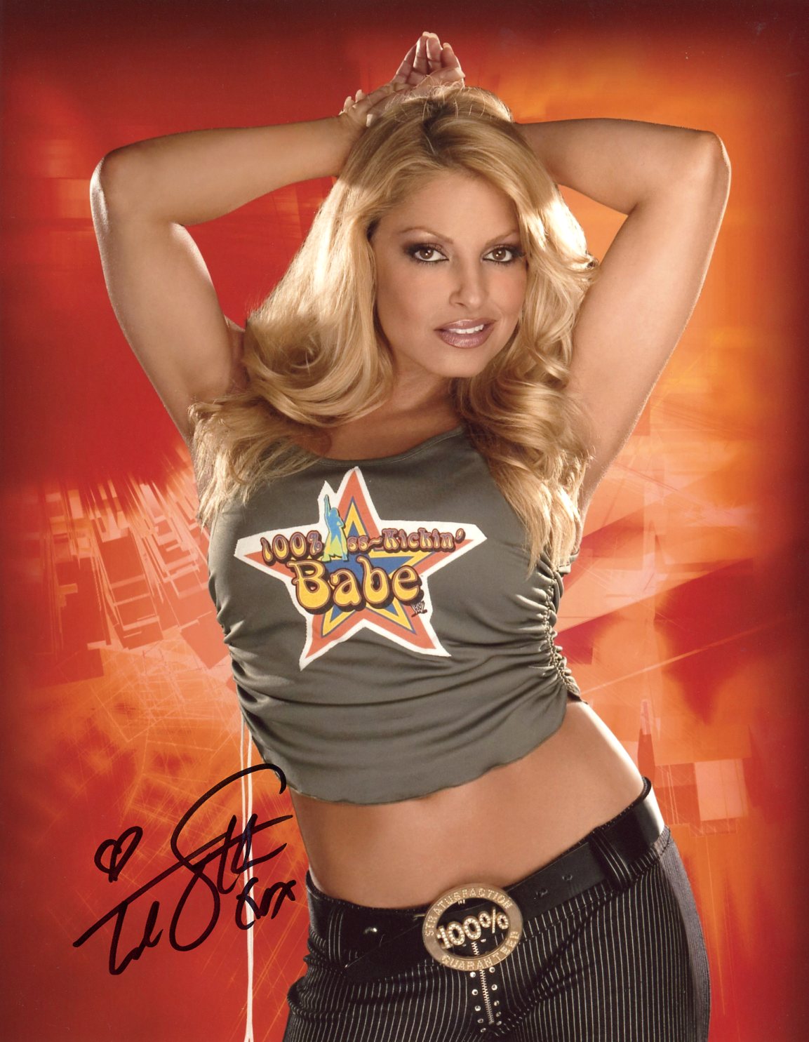 Trish Stratus WWE Wrestling 8x10 Signed Photo JSA Certified Autograph
