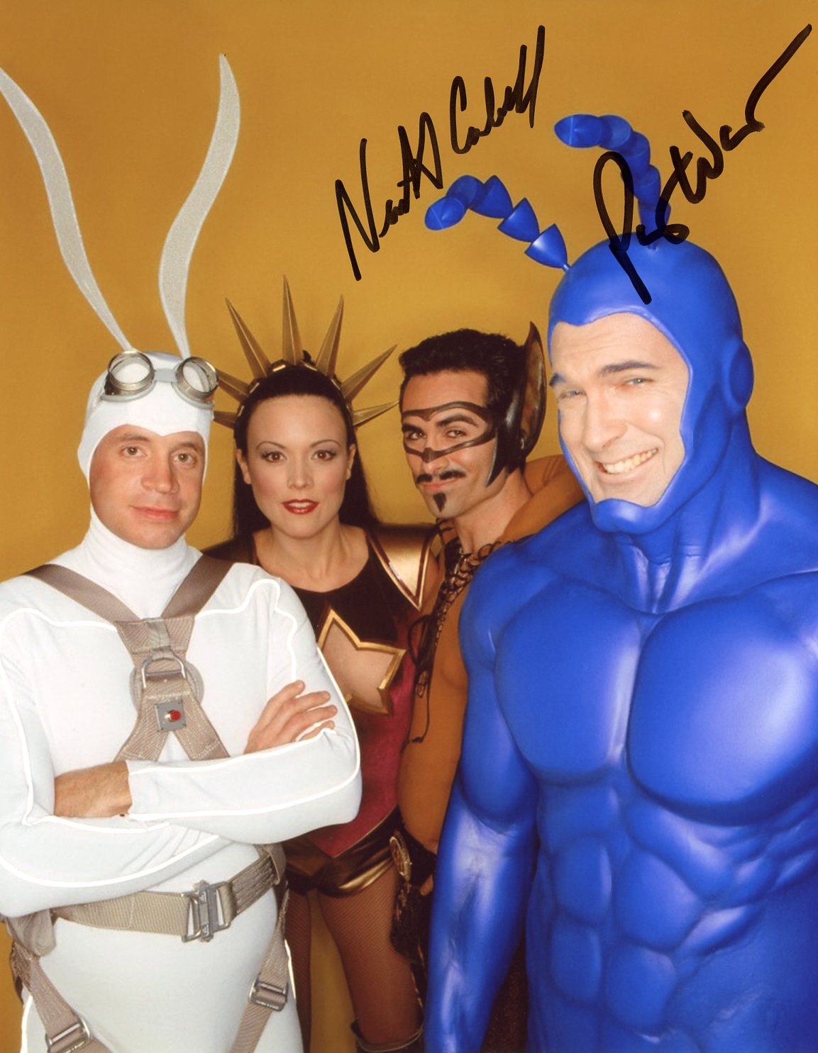 The Tick 8x10 Photo Cast x2 Signed Carbonell, Warburton JSA Certified Autograph