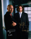 Smallville 11x14 Mini Poster Cast x2 Signed Glover, Rosenbaum JSA Certified Autograph