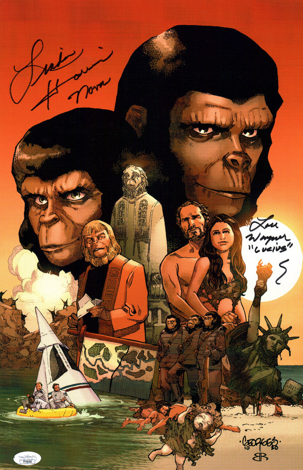 Planet of the Apes 11x17 Signed Photo Poster Harrison Wagner JSA COA Certified Autograph