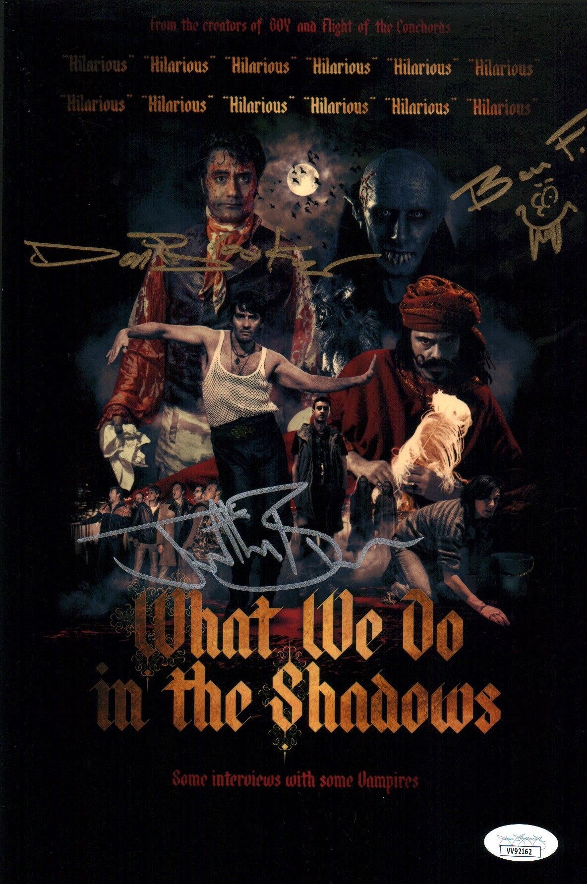 What We Do in the Shadows 11x17 Photo Poster Cast x3 Brooker, Brugh, Fransham Signed JSA Certified Autograph