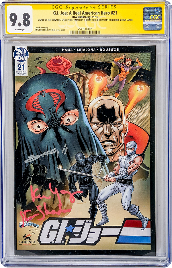 GI Joe: A Real American Hero #21 GalaxyCon Exclusive IDW CGC Signature Series 9.8 x4 Signed Edwards, Lydic, Seeley, Young GalaxyCon