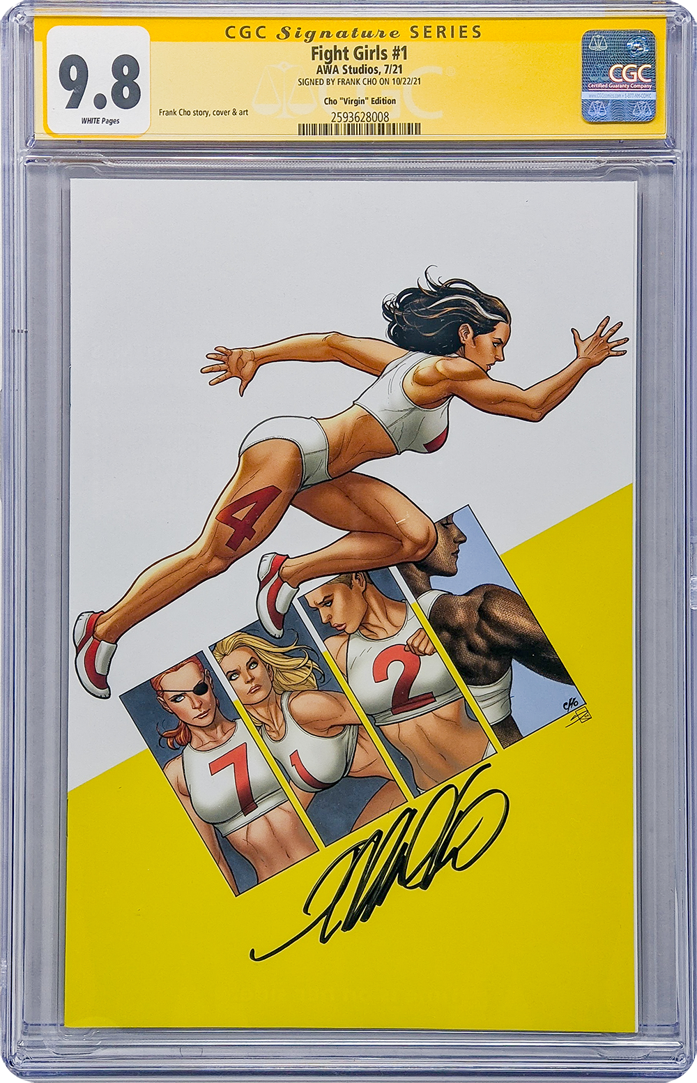 Fight Girls #1 AWA Studios GalaxyCon Virgin Variant CGC Signature Series 9.8 Signed Frank Cho