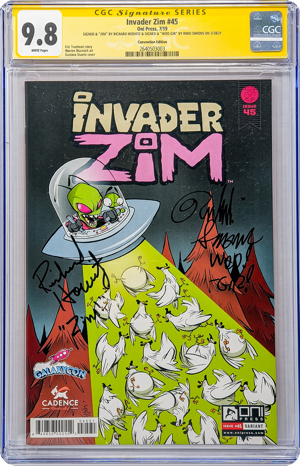 Invader Zim #45 Oni Press GalaxyCon Edition CGC Signature Series 9.8 Signed Horvitz, Simons