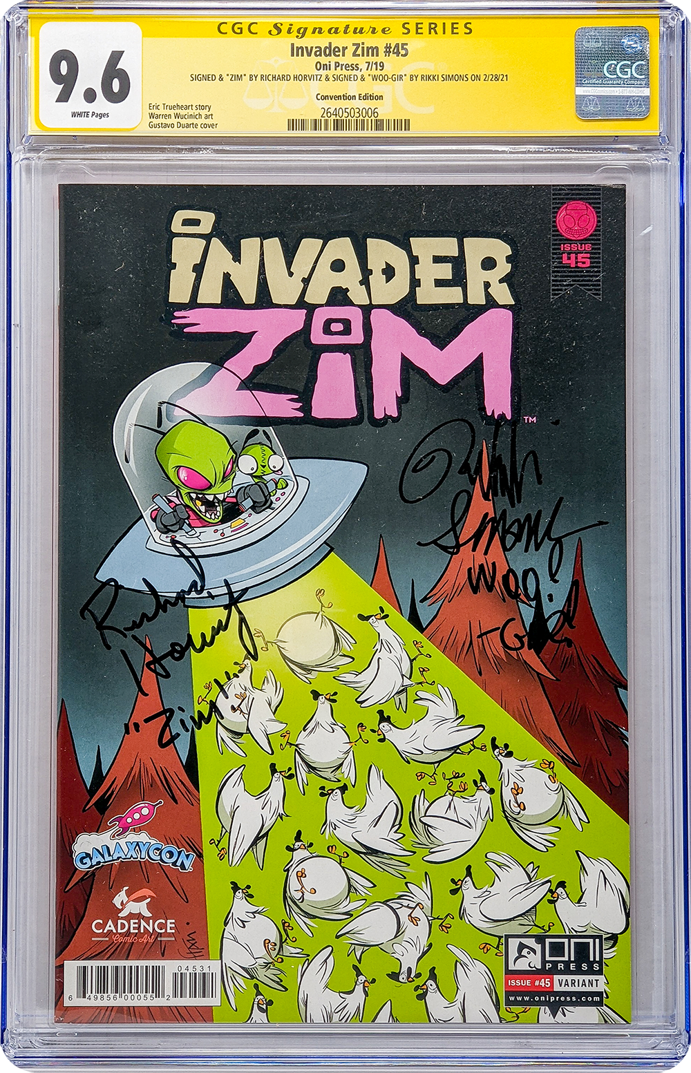 Invader Zim #45 Oni Press GalaxyCon Edition CGC Signature Series 9.6 Signed Horvitz, Simons