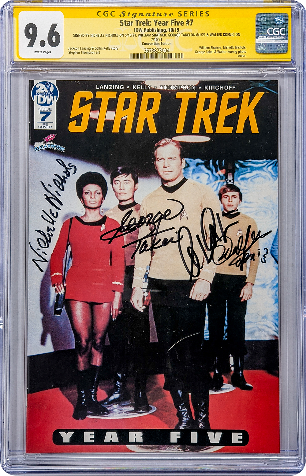 Star Trek Year Five #7 IDW CGC Signature Series 9.6 Cast x4 Signed Koenig, Shatner, Nichols, Takei