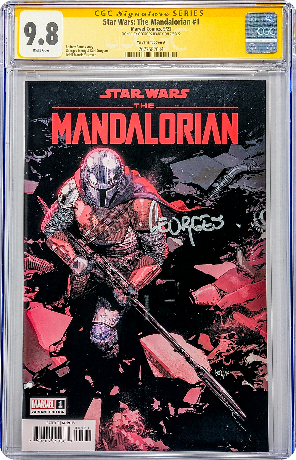 Star Wars: The Mandalorian #1 Marvel Comics Cover A CGC Signature Series 9.8 Signed Georges Jeanty GalaxyCon