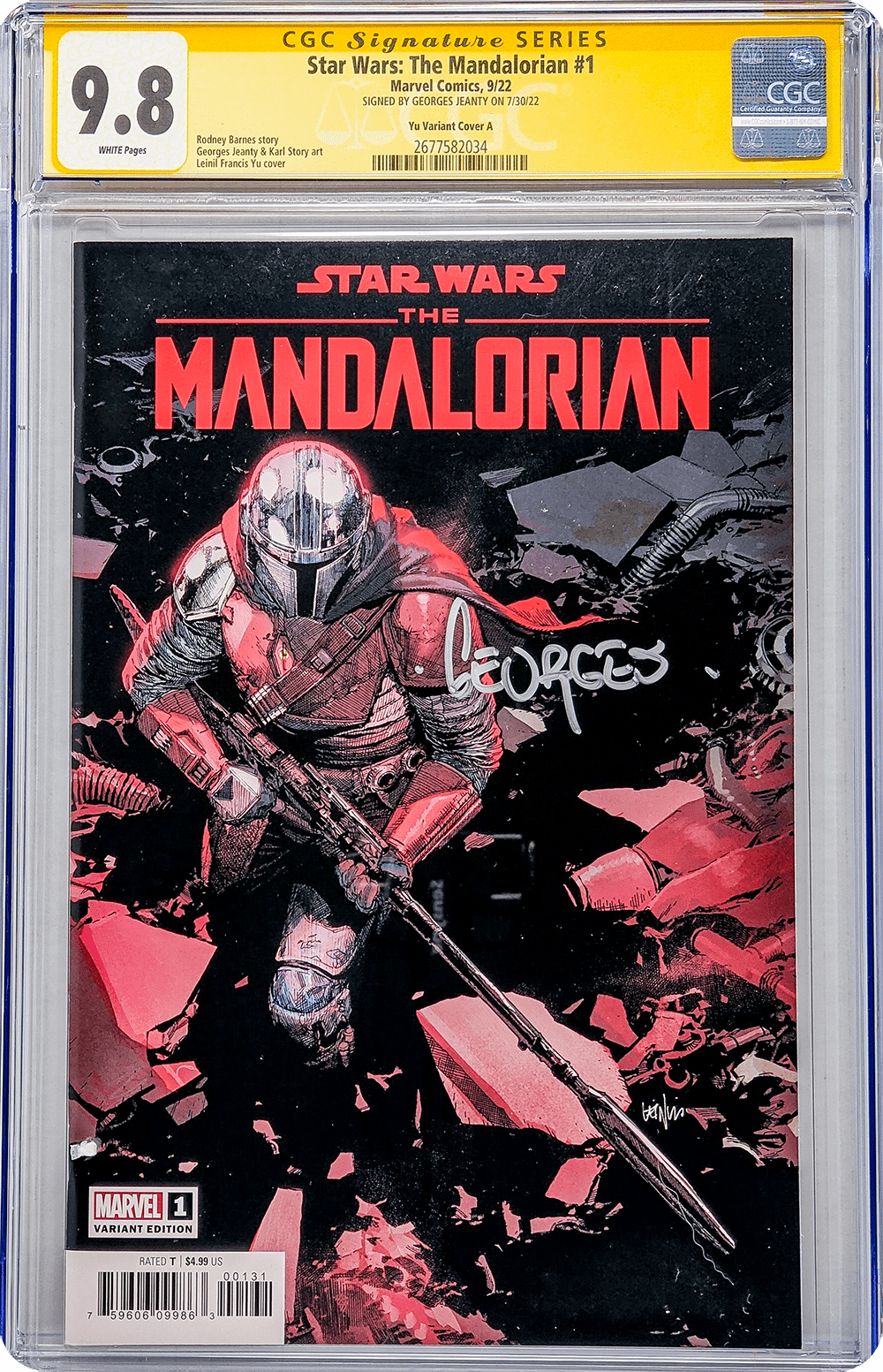 Star Wars: The Mandalorian #1 Marvel Comics Cover A CGC Signature Seri