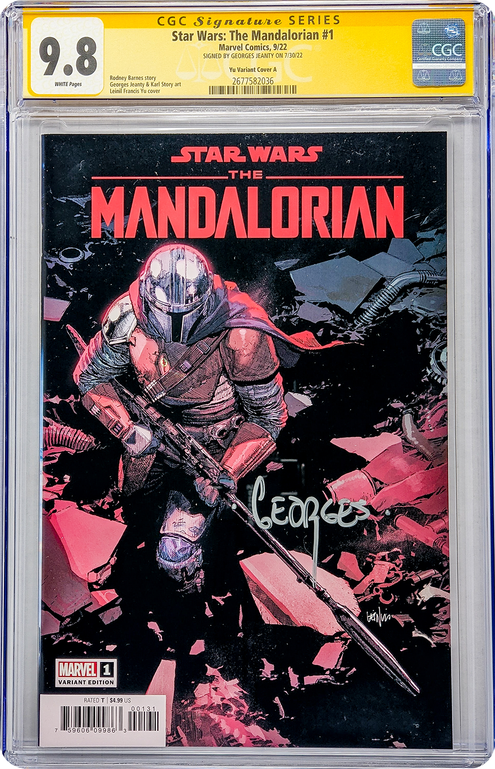 Star Wars: The Mandalorian #1 Marvel Comics Cover A CGC Signature Series 9.8 Signed Georges Jeanty GalaxyCon