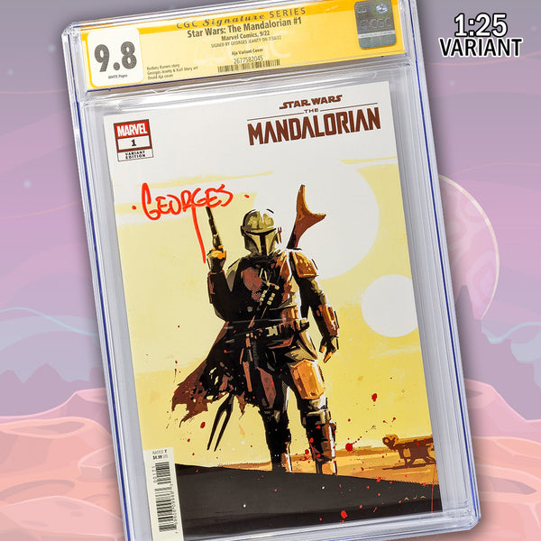 Star Wars: The Mandalorian #1 Aja 1:25 Variant Cover CGC Signature Series 9.8 Signed Georges Jeanty
