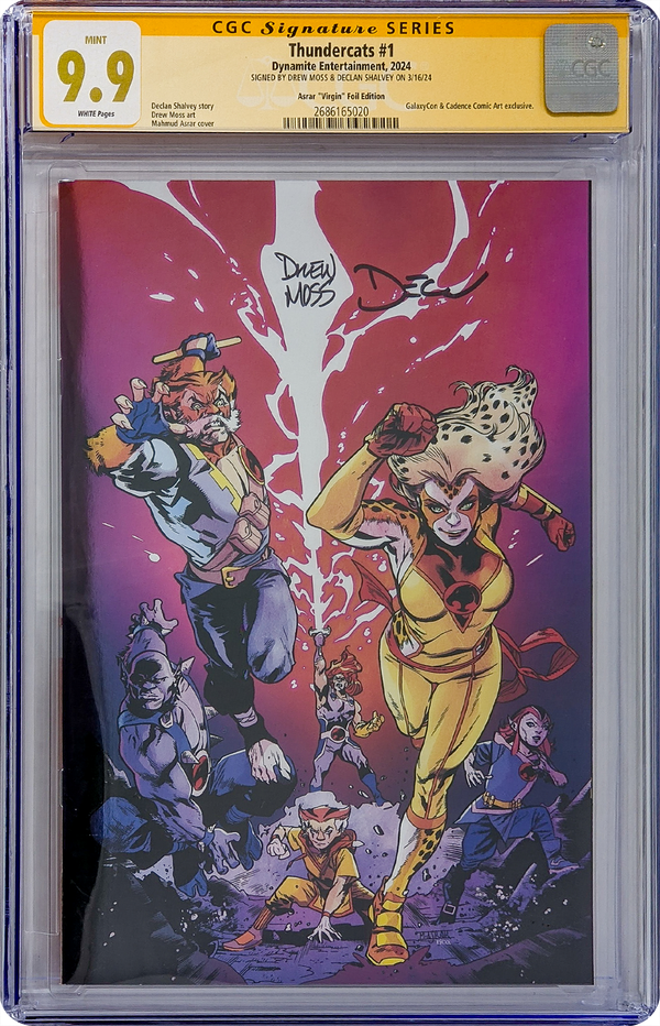 Thundercats #1 Galaxycon Exclusive Asar Virgin Foil Edition Dynamite Comics CGC Signature Series 9.9 MINT x2 Signed Moss, Shalvey