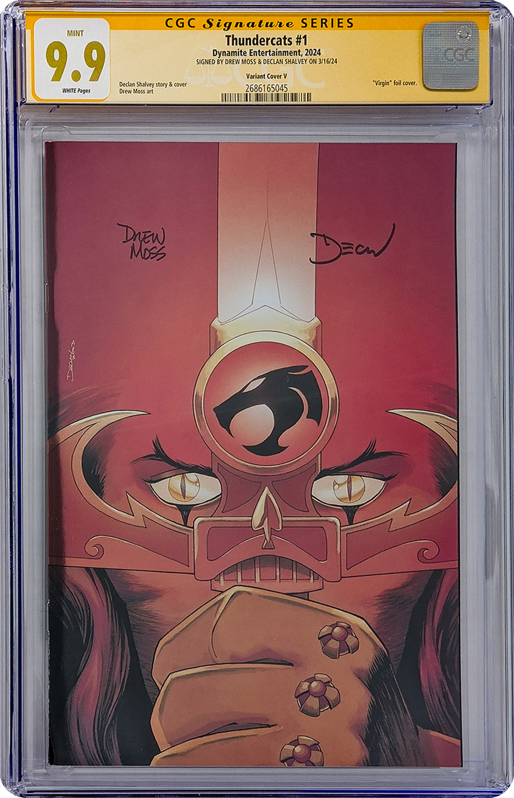 Thundercats #1 Variant Foil Cover V Dynamite Comics CGC Signature Series 9.9 MINT x2 Signed Moss, Shalvey