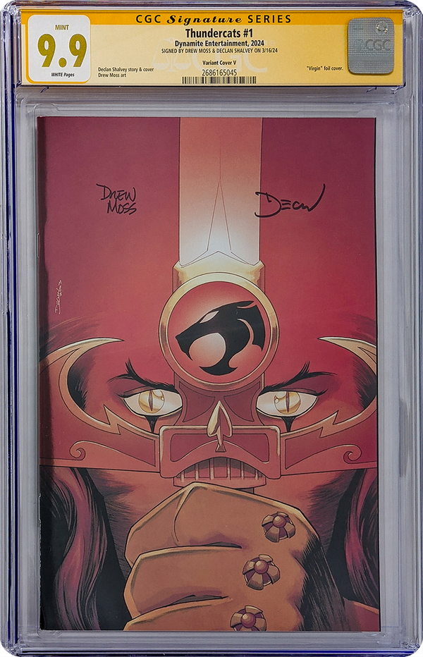 Thundercats #1 Variant Foil Cover V Dynamite Comics CGC Signature Series 9.9 MINT x2 Signed Moss, Shalvey