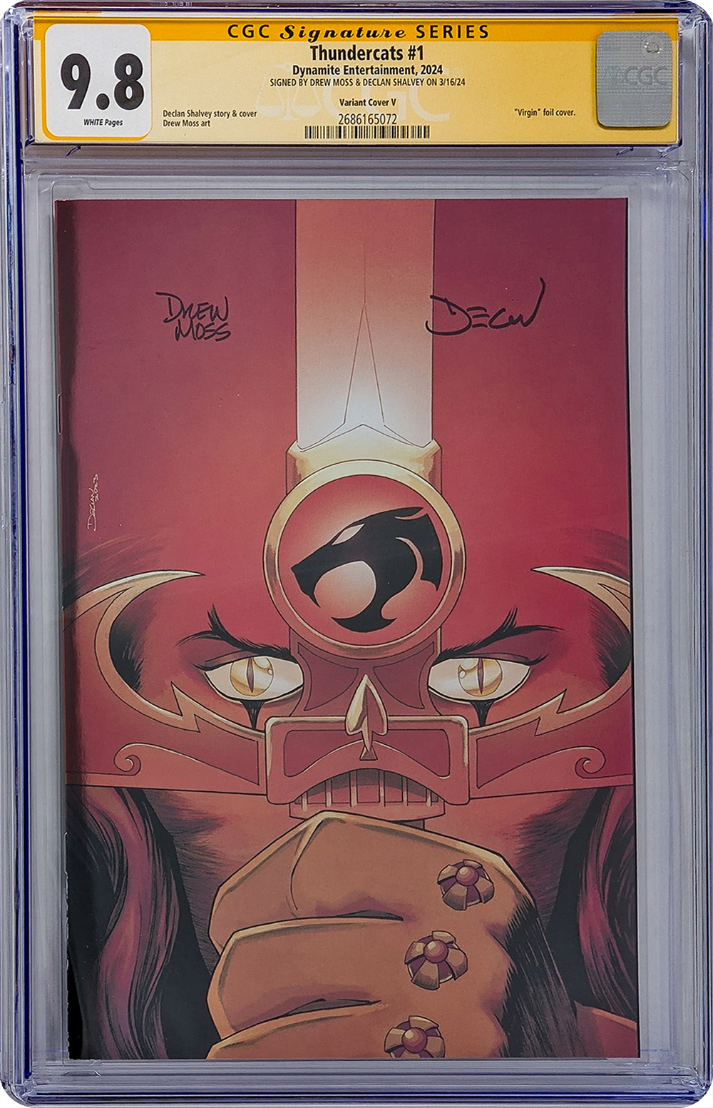 Thundercats #1 Variant Foil Cover V Dynamite Comics CGC Signature Series 9.8 Signed Moss, Shalvey