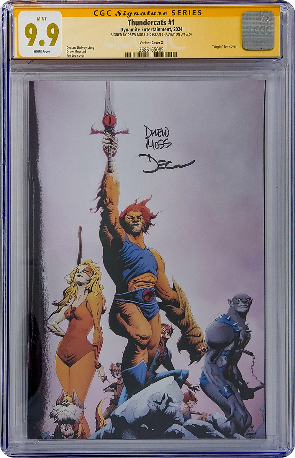 Thundercats #1 Variant Cover X Dynamite Comics CGC Signature Series 9.9 MINT x2 Signed Moss, Shalvey