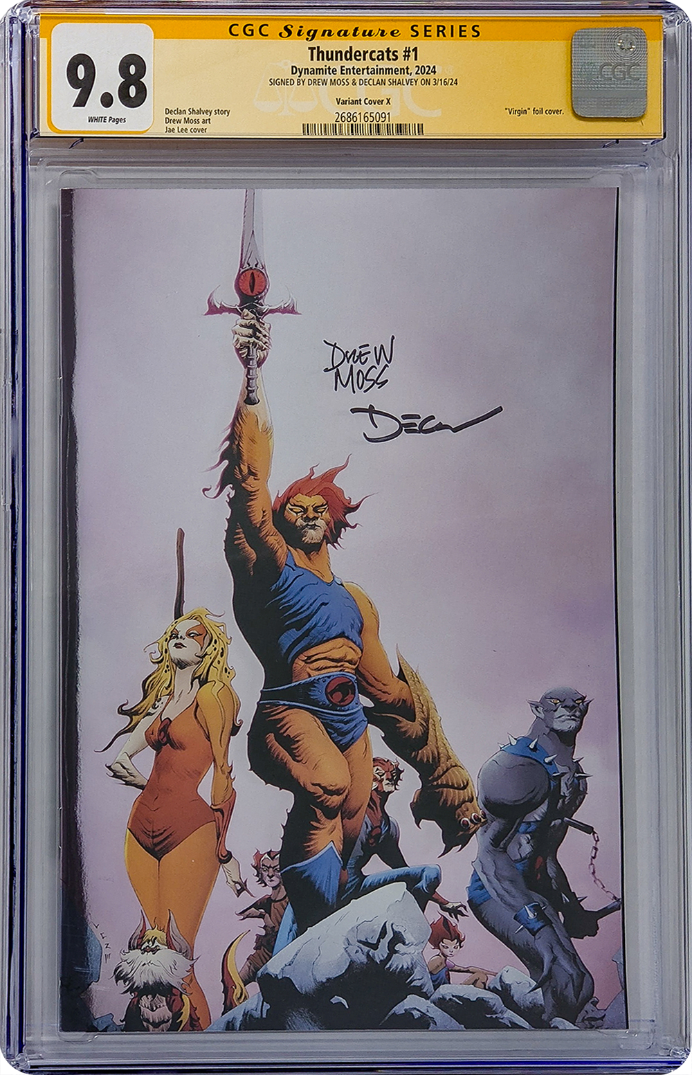 Thundercats #1 Variant Foil Cover X Dynamite Comics CGC Signature Series 9.8 Signed Moss, Shalvey