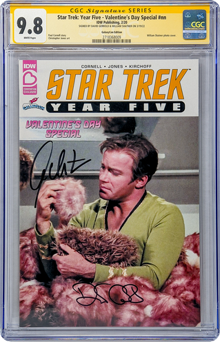 Star Trek: Year Five - Valentine's Day Special #nn IDW Publishing GalaxyCon Edition CGC SS 9.8 Signed Gerrold & Shatner