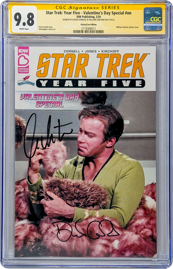 Star Trek: Year Five - Valentine's Day Special #nn IDW Publishing GalaxyCon Edition CGC SS 9.8 Signed Gerrold & Shatner