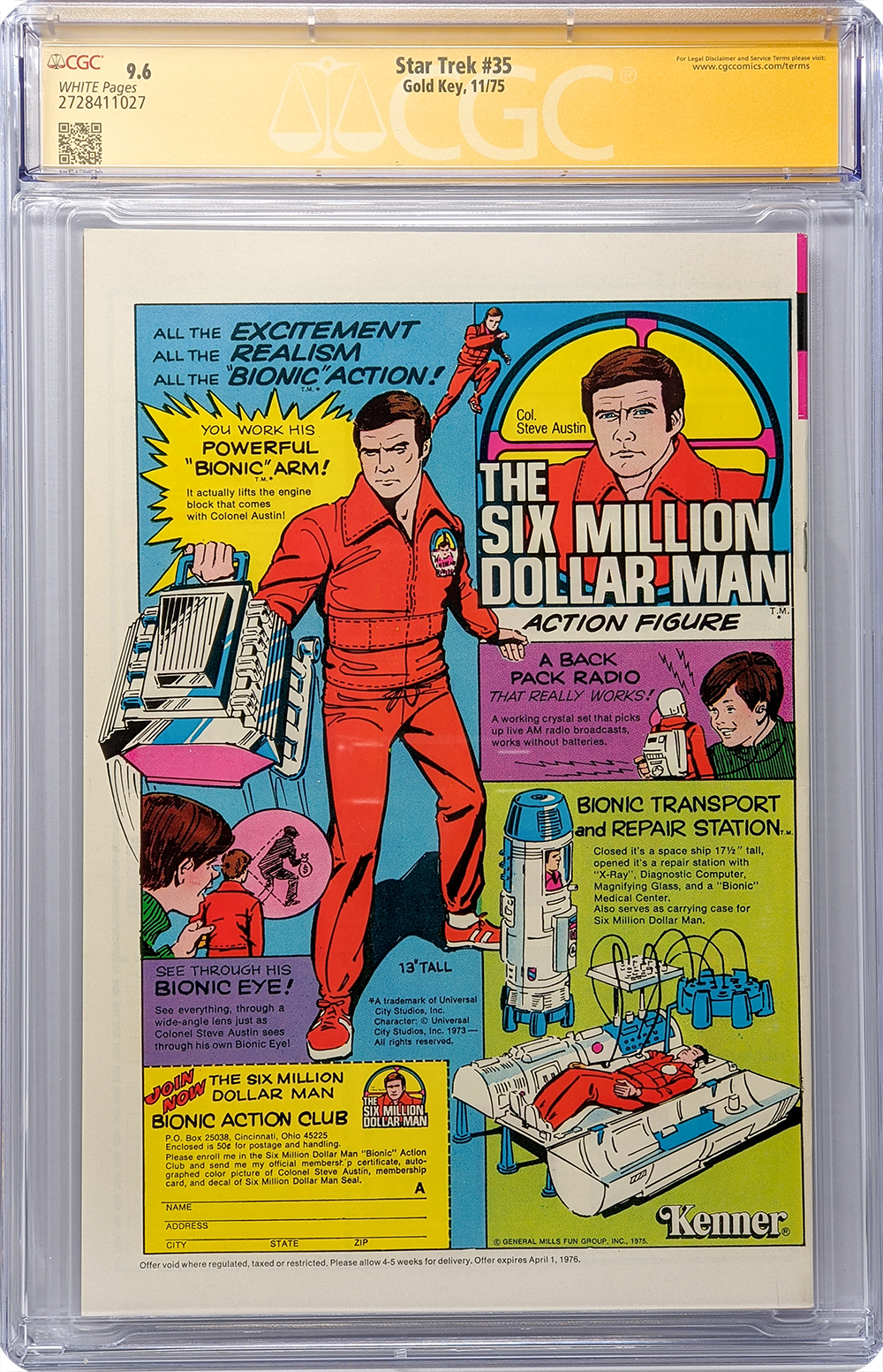 Star Trek #35 Gold Key Comics CGC Signature Series 9.6 Signed by William Shatner