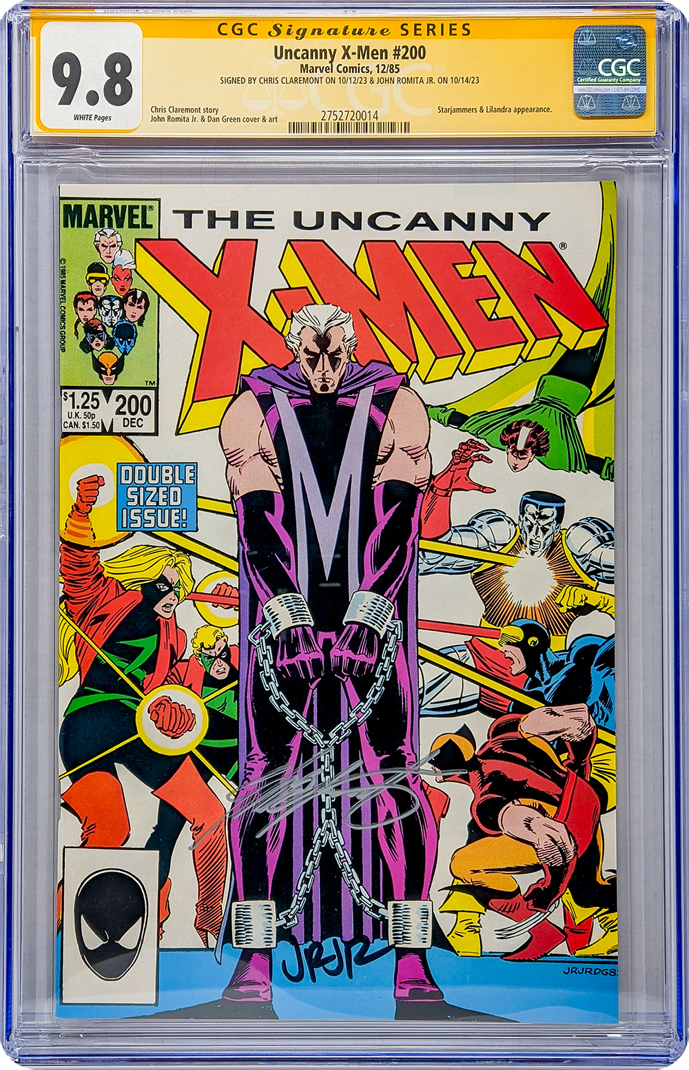 Uncanny X-Men #200 Marvel Comics CGC Signature Series 9.8 x2 Signed John Romita Jr, Chris Claremont GalaxyCon