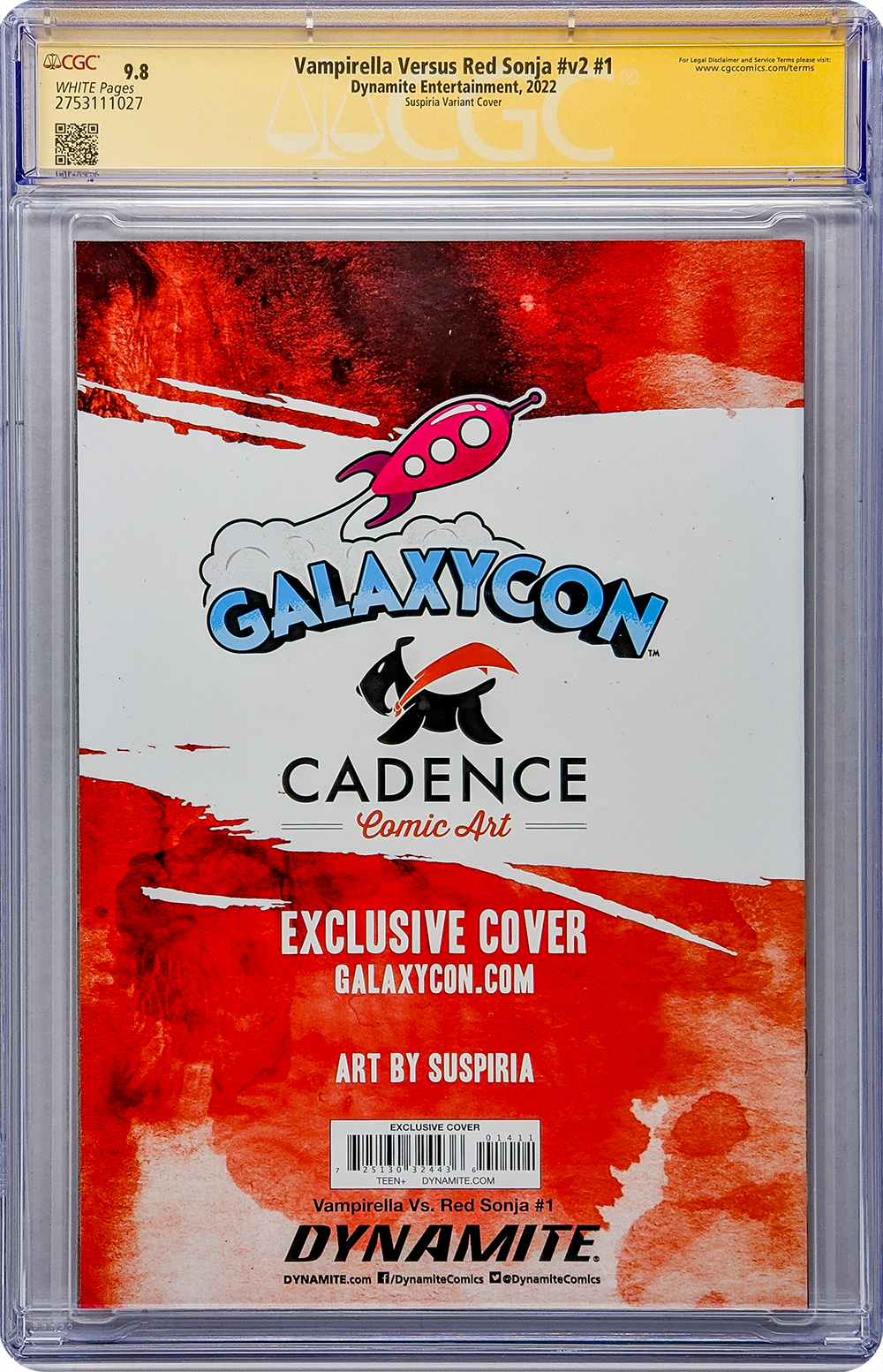 Vampirella Vs. Red Sonja #v2 #1 GalaxyCon Exclusive Variant CGC Signature Series 9.8 Signed Suspiria GalaxyCon