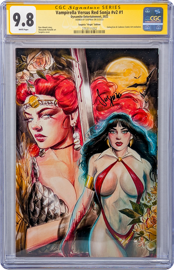 Vampirella Vs. Red Sonja #v2 #1 GalaxyCon Variant CGC Signature Series 9.8 Signed Suspiria GalaxyCon