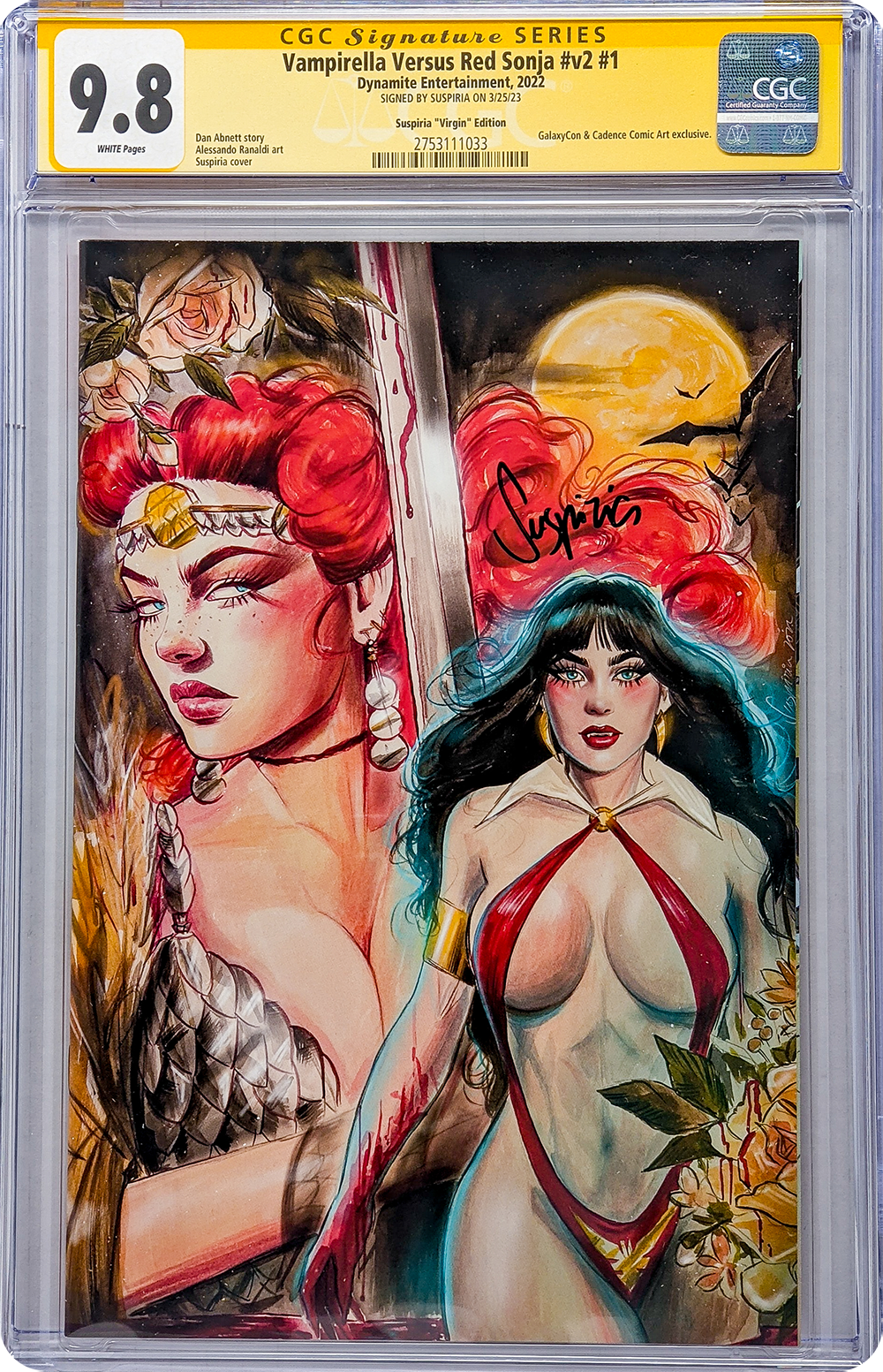 Vampirella Vs. Red Sonja #v2 #1 GalaxyCon Variant CGC Signature Series 9.8 Signed Suspiria GalaxyCon