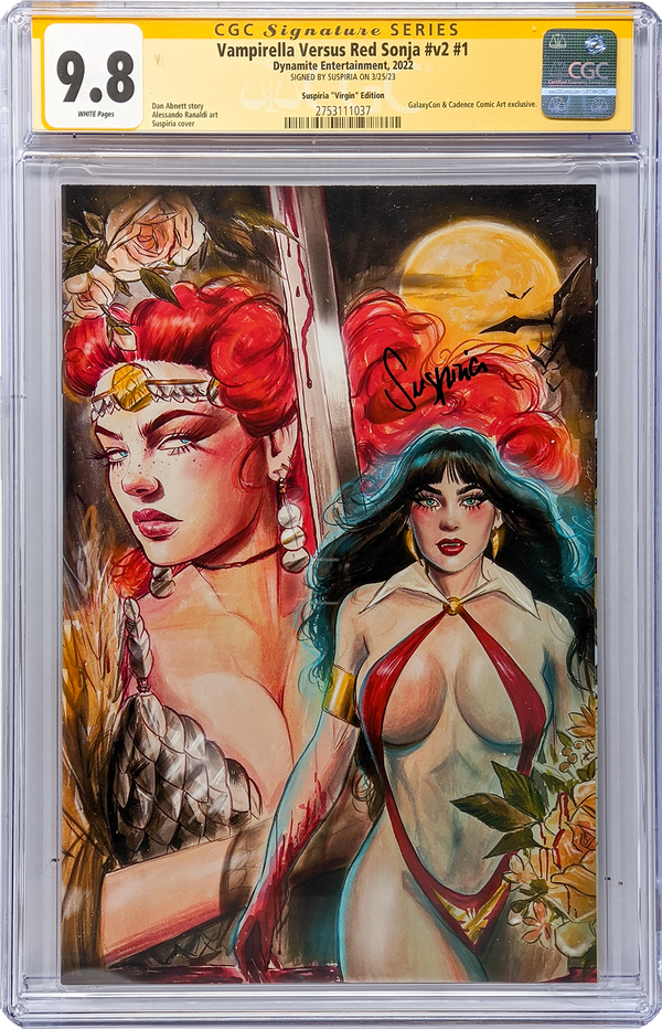 Vampirella Vs. Red Sonja #v2 #1 GalaxyCon Exclusive Virgin Variant CGC Signature Series 9.8 Signed Suspiria GalaxyCon