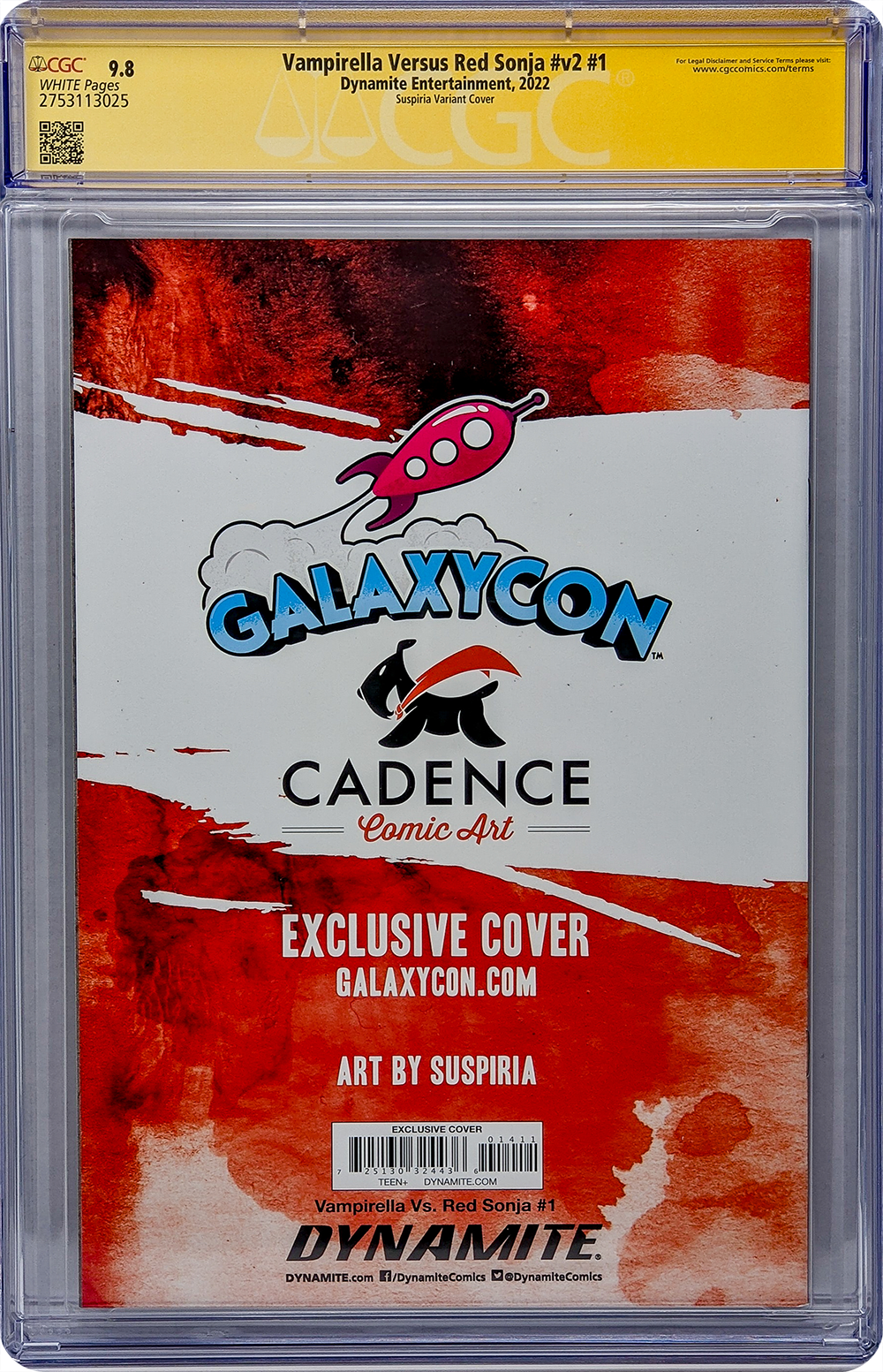 Vampirella Vs. Red Sonja #v2 #1 GalaxyCon Variant CGC Signature Series 9.8 Signed Suspiria GalaxyCon