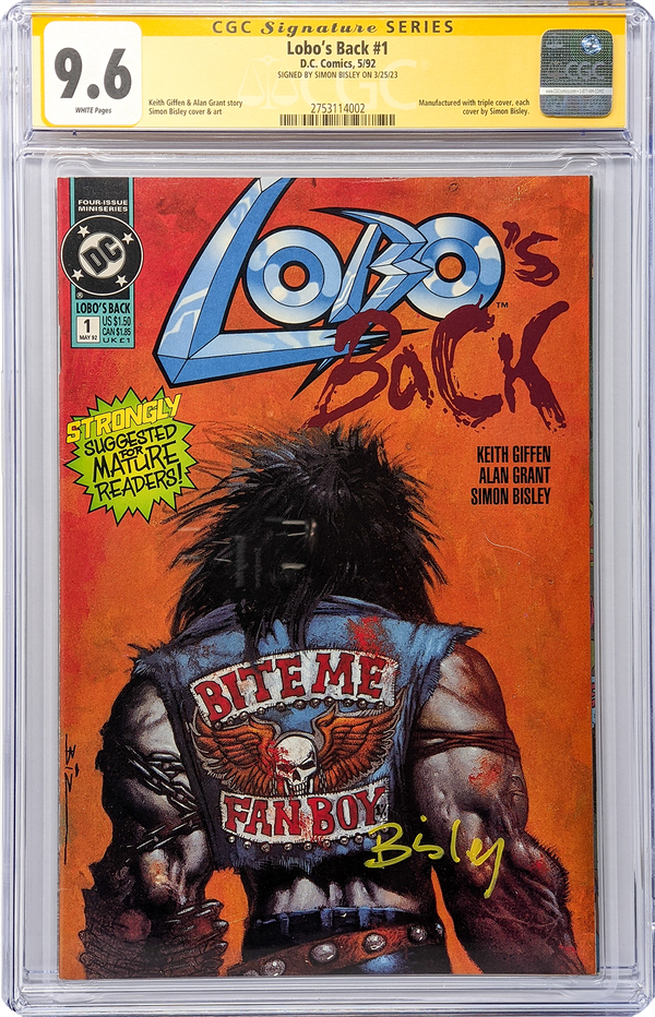 Lobo's Back #1 CGC Signature Series 9.6 Signed Simon Bisley
