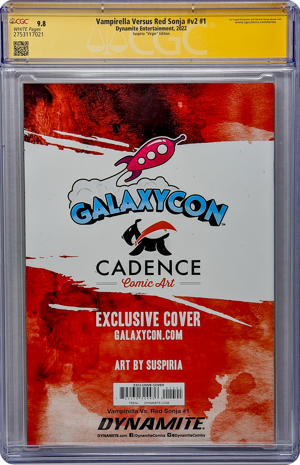 Vampirella Vs. Red Sonja #v2 #1 GalaxyCon Exclusive Virgin Variant CGC Signature Series 9.8 Signed Suspiria GalaxyCon