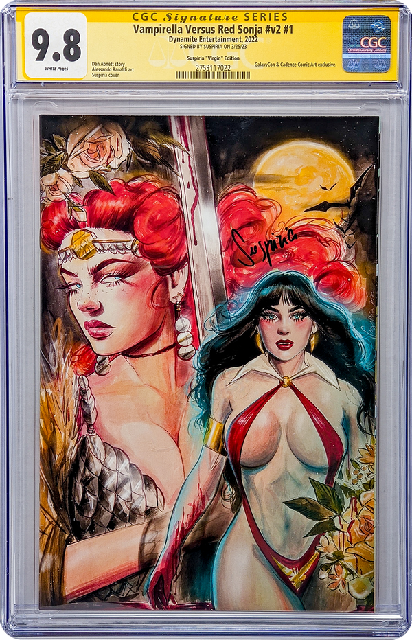 Vampirella Vs. Red Sonja #v2 #1 GalaxyCon Exclusive Virgin Variant CGC Signature Series 9.8 Signed Suspiria GalaxyCon