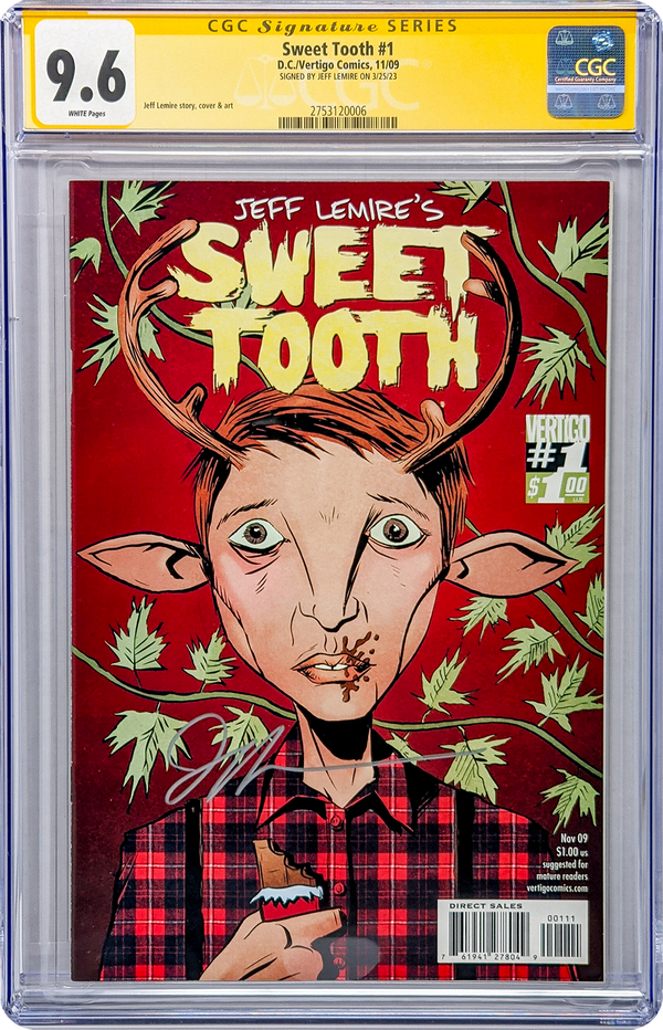 Sweet Tooth #1 DC Comics CGC Signature Series 9.6 Signed Jeff Lemire