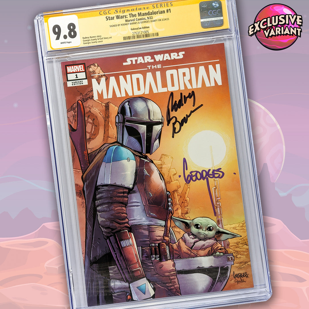 Star Wars: The Mandalorian #1 GalaxyCon Raleigh 2022 Exclusive Variant CGC Signature Series 9.8 Signed Barnes & Jeanty