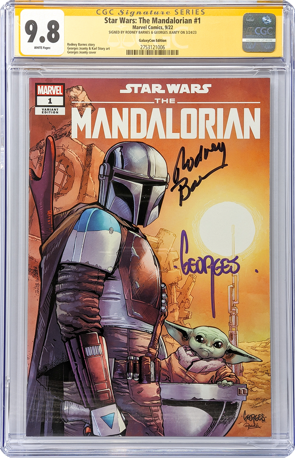 Star Wars: The Mandalorian #1 GalaxyCon Raleigh 2022 Exclusive Variant CGC Signature Series 9.8 Barnes Jeanty GalaxyCon