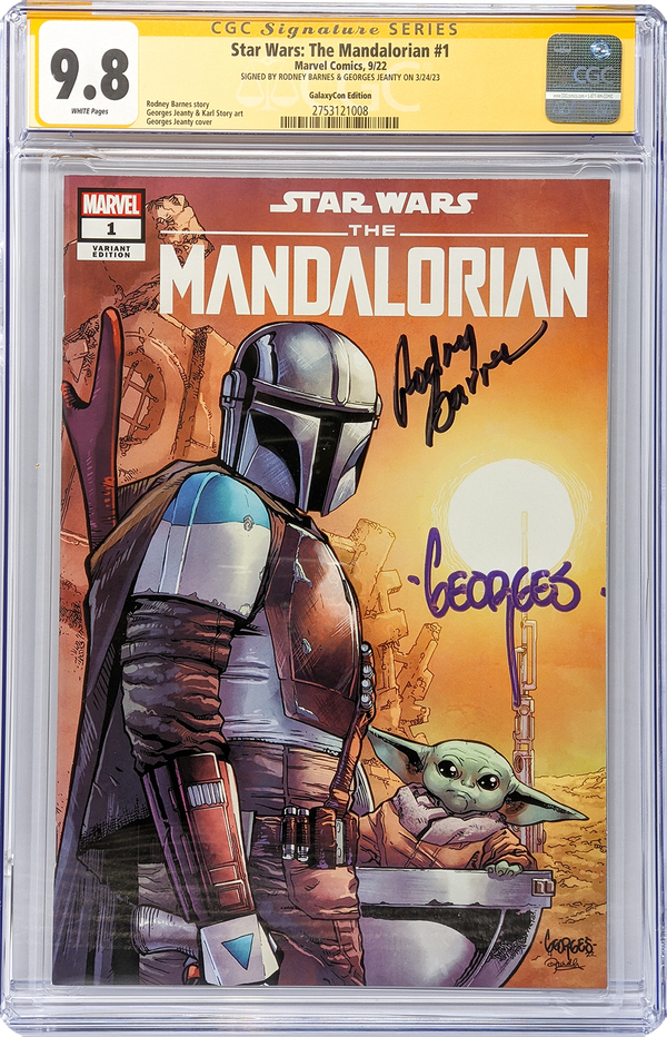 Star Wars: The Mandalorian #1 GalaxyCon Raleigh 2022 Exclusive Variant CGC Signature Series 9.8 Signed Barnes & Jeanty GalaxyCon