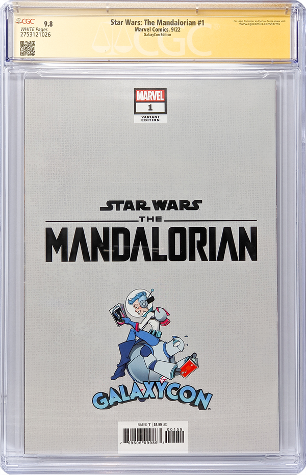 Star Wars: The Mandalorian #1 GalaxyCon Raleigh 2022 Exclusive Variant CGC Signature Series 9.8 Signed Barnes & Jeanty GalaxyCon