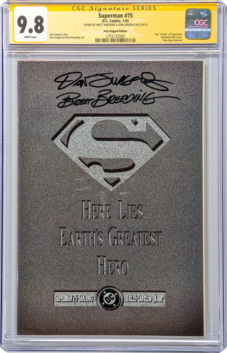 Superman #75 DC Comics CGC Signature Series 9.8 Signed X2 Brett Breeding , Dan Jurgens