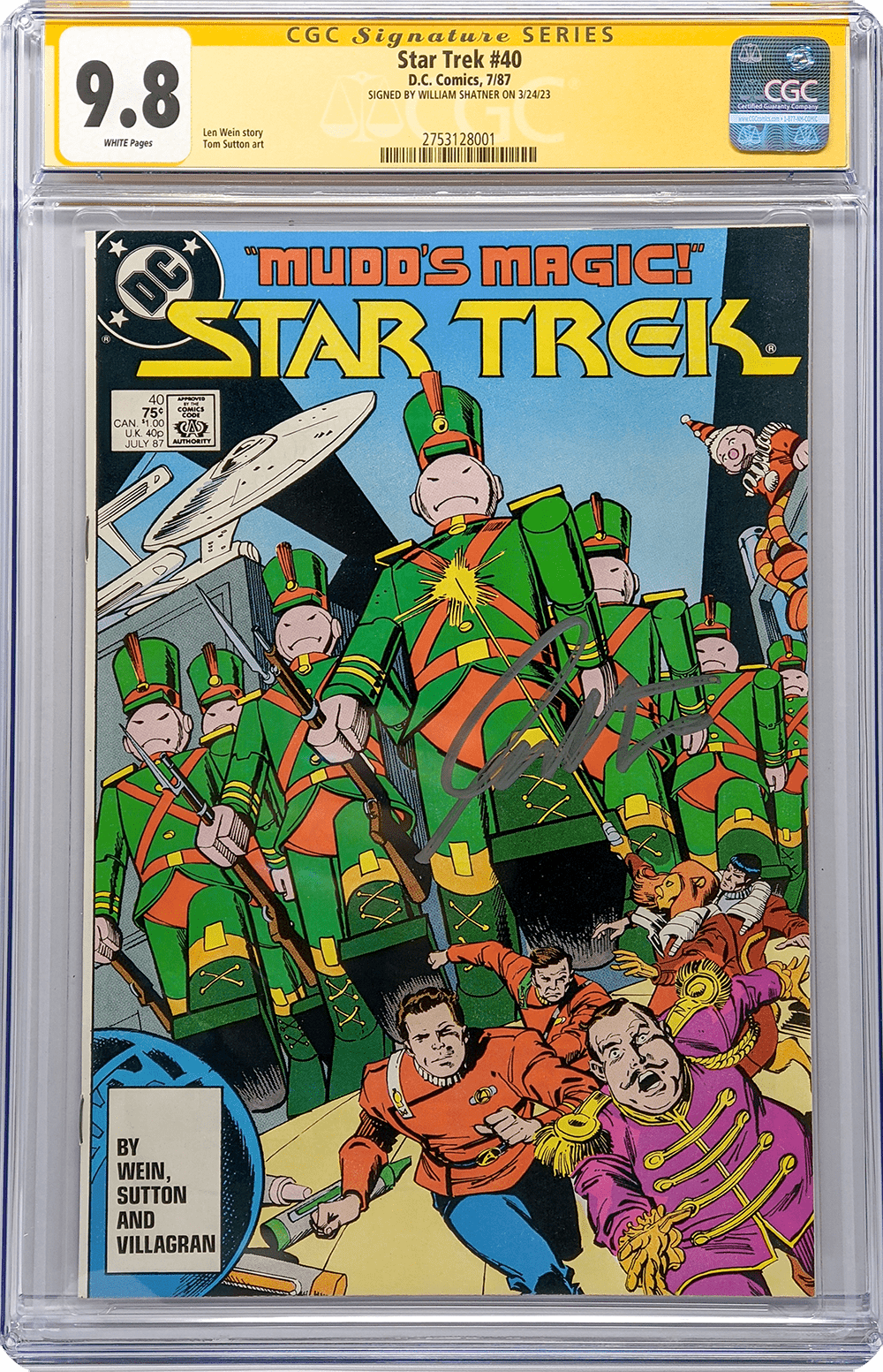 Star Trek #40 DC Comics CGC Signature Series 9.8 Signed William Shatne