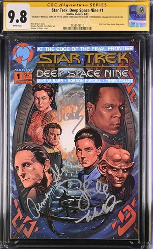 Star Trek: Deep Space Nine #1 Malibu Comics CGC Signature Series 9.8 Cast x4 Signed Dorn, Shimerman, Farrell, Visitor