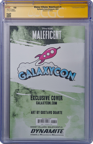 Disney Villains Maleficent #1 GalaxyCon Foil Edition CGC Signature Series 9.8 Signed by Gustavo Duarte