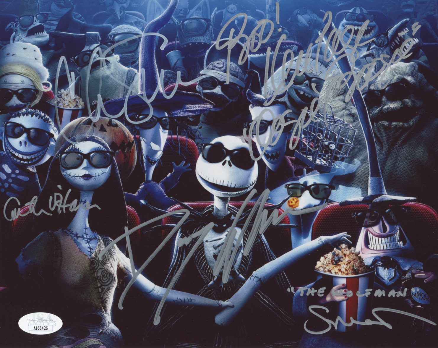 Disney Nightmare Before Christmas 8x10 Photo Signed Elfman O'Hara Page Sarandon Walters JSA COA Certified Autograph