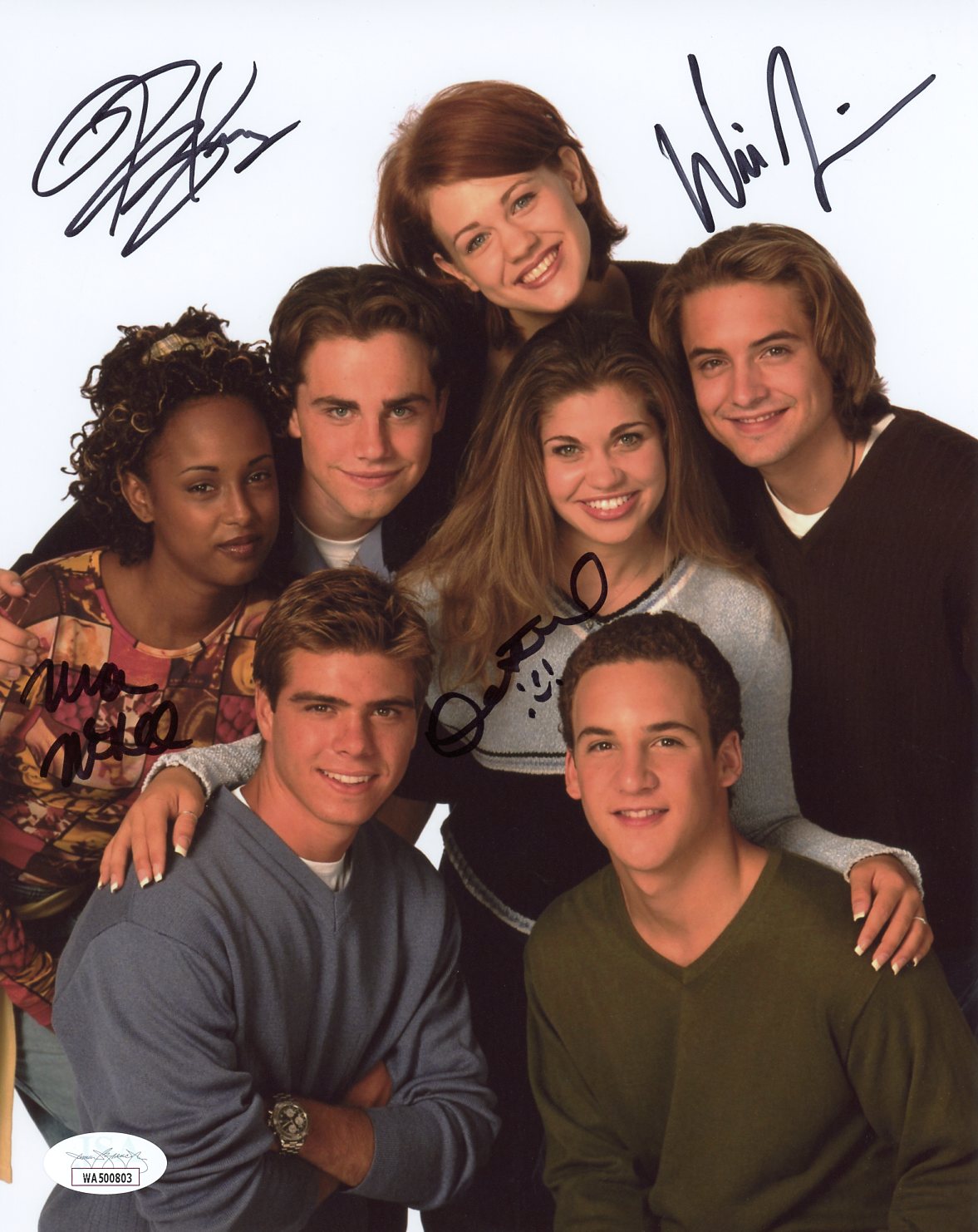 Boy Meets World 8x10 Signed Photo Cast x4 Fishel, Friedle, McGee, Strong JSA  Certified Autograph